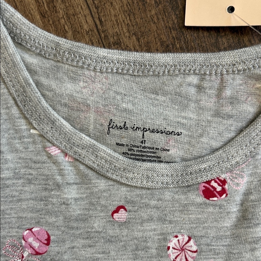 First Impressions Gray shirt dress with peppermint swirl lollipop Pattern - Picture 2 of 6
